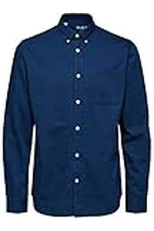 SELECTED Heren Slhregrick Denim Shirt Ls W Noos Shirt, , 3XL