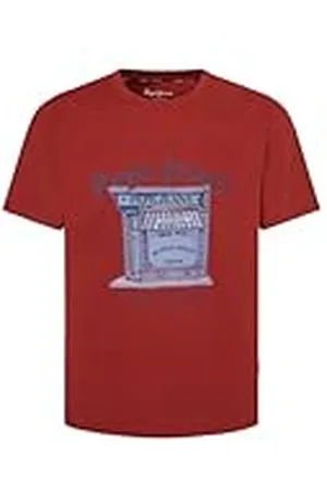 Pepe Jeans Heren Aggo, T-shirt, Rood, XS, , XS