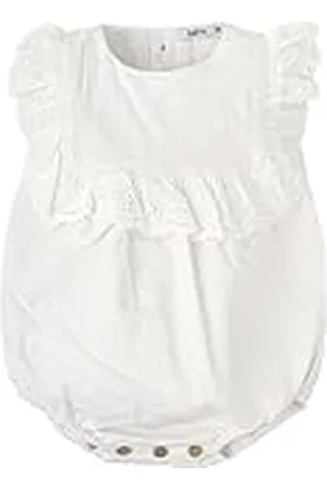 BABIDU Meisje met licht, rompertje met korte mouwen en ruches, geborduurd, uniseks, baby, , 9 Maanden