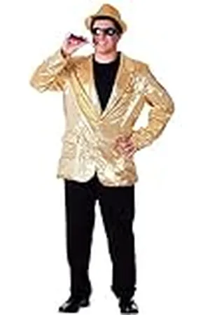 Dress up America Volledig gevoerd gouden pailletten jas voor volwassenen - mooie dress up set voor rollenspel