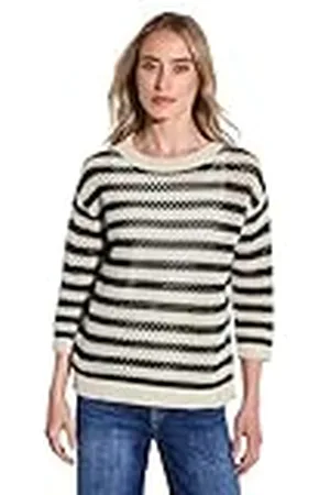 Street one Gestreepte mesh-trui voor dames, , 46