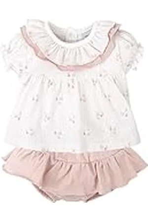 BABIDU Baby Conjunto voor Bebé Niña Camiseta de Manga Corta Estampada Y Cuello Con Volantes Set, , 24 maanden