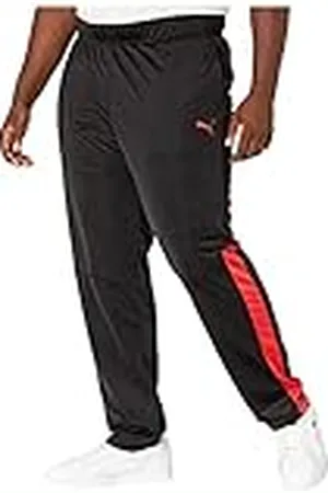 PUMA Mens Contrast Sweatpants, Black-high Risk, Large US