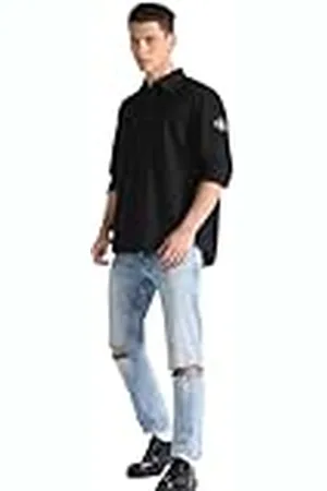 Calvin Klein Jeans Heren Monologo Badge Ontspannen Shirt Casual, ., M