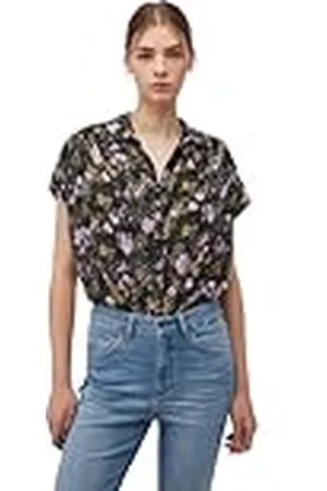 Mavi Damesshirt met korte mouwen, kaki, bloemenprint, S, , S