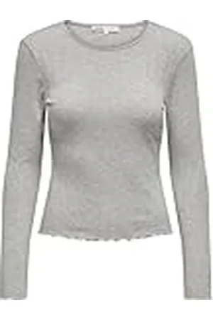 ONLY Dames Effen Shirt met Lange Mouwen Basic Ronde Hals Oprolrand Top Longsleeve Top ONLCARLOTTA, Colour: , Size:S