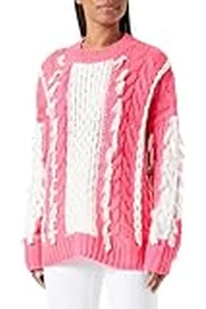 Ebeeza Dames driedimensionale twist-gebreide trui met ronde hals maat XS/S, , XS