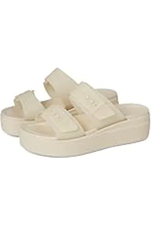 Crocs Dames Brooklyn BuckleFrostedLowWedge sandaal, , 8 UK, , 41/42 EU