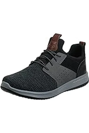 Skechers Delson Camben met klassieke pasvorm voor heren, Zwart/Grijs, 46 EU breed