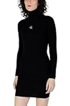 Calvin Klein Jeans Dames Badge Roll Neck Sweater Jurk, , XL