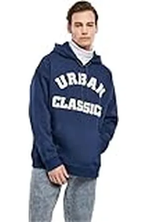Urban classics Heren College Print Hoody Hoodie, donkerblauw, S