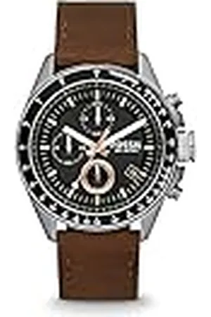 Fossil Decker Chronograaf Leren Horloge