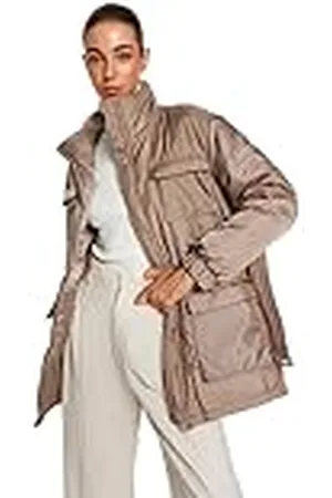 Trendyol Damen oversized puffer staande kraag geweven jas, , M, , M