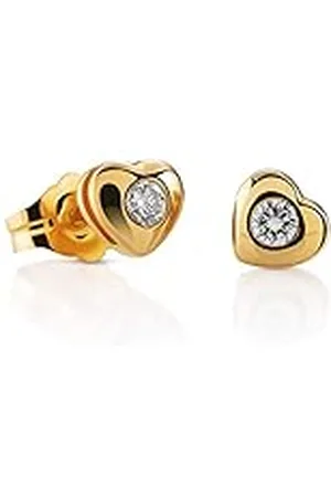 ORPHELIA OD-5011 Oorstekers voor dames, & diamant, 750 geelgoud, diamant (0,1 ct), wit, rond geslepen, Diamant, Diamant