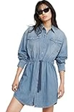 G-Star RAW Relaxed denim jurk met trekkoord, , XS
