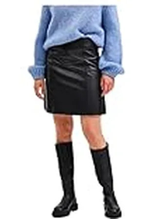 SELECTED Vrouwelijke leren rok mini, , 36