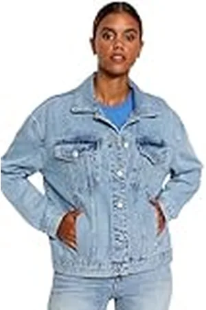 Trendyol Dames Regular Double-Breasted Revers Kraag Denim Jacket, , S