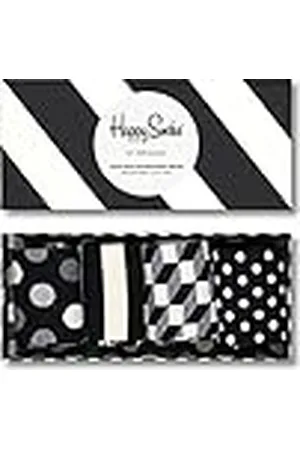 Happy Socks 4-Pack Classic Black & Whites Gift Set, Kleurrijke en Leuke, Sokken voor Dames en Heren, (41-46)