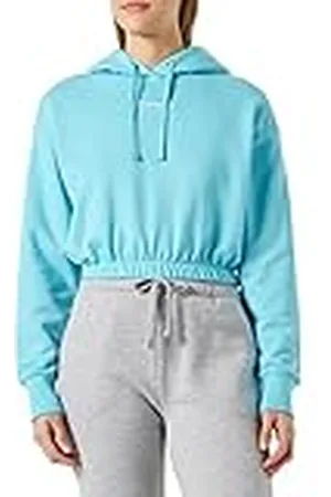 Champion Legacy American Classics Powerblend Terry Small Logo Boxy Sweatshirt met capuchon, lichtblauw, XXL voor dames