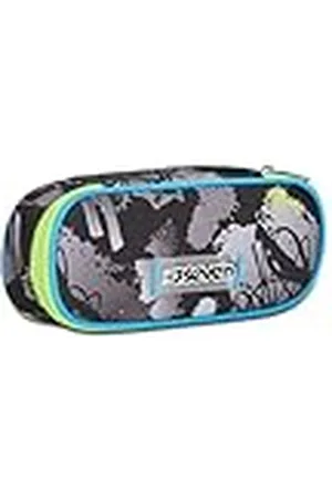 7 for all Mankind Feeling Me, etui voor school, Round Plus, zwart- , ovaal, met binnenzak en elastische penhouders, accessoires, rugzak, basisschool, medium, top, kinderen jongens, , Eén maat, modern