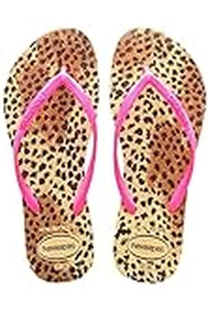 Havaianas Slim Animals-slippers voor dames, zandgrijs/roze, 1/2 UK