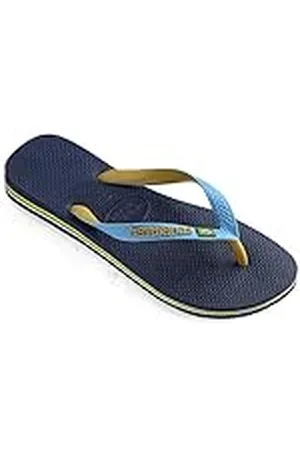 Havaianas Brasil Teenslippers voor kinderen, met logo, Navy Blue Turquoise Burned Yellow, 33/34 EU