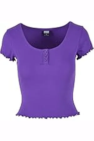 Urban classics Dames T-Shirt Ladies Rib Babylock Tee XXL, , XXL
