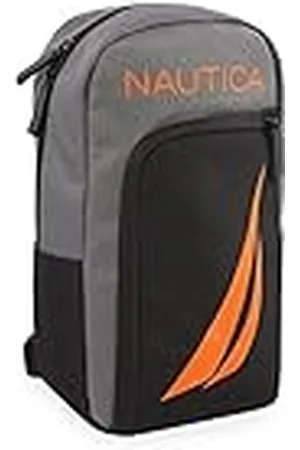 Nautica Unisex Sling Schoudertas, Blk/ /Oranje, Blk/ /Oranje