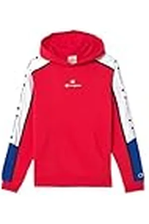 Champion Kinderen en jongeren Legacy Retro Sport B (306856) -Ultralight Soft Compact Fleece Taped Capuchontrui, Wormhuid/Wit (CRD/Wht/NNY), 15-16 jaar, , 15-16 jaar