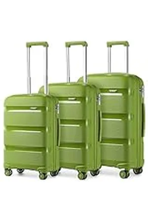 Kono Bagagesets 3 Delige Reistas met Harde Schaal 4 Spinner Wielen Lichtgewicht Polypropyleen Koffer met TSA Slot ( ,56cm/65cm/76cm)
