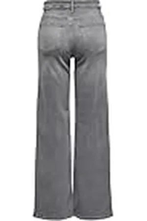 ONLY ONLMADISON Damesjeans met wijde pijpen, hoge taille, wijde pijpen, Lichtgrijs denim, M / 30L