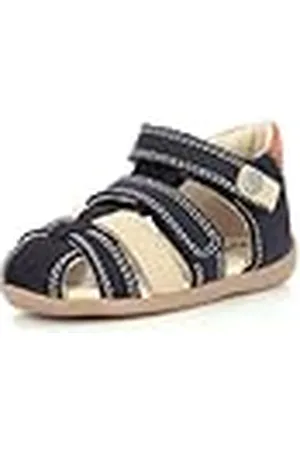Kickers Bipod sandalen voor jongens, marineblauw, beige, oranje, 18 EU