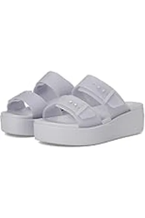 Crocs Dames Brooklyn BuckleFrostedLowWedge sandaal, , 8 UK, , 41/42 EU