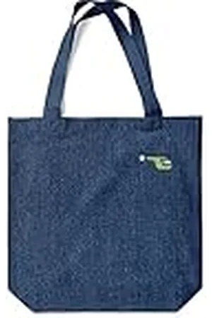 Green Fish Denim-draagtas, bedrukt, boodschappentas, machinewasbaar, opvouwbaar, handtas van jeans met handgrepen, 38 x 42 cm, , Eén maat, modern
