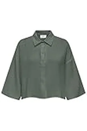 JDY Theis Life 3/4 Crop Shirt WVN Noos, , XS