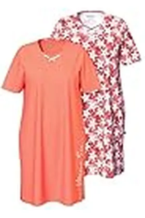 Ulla Popken Dames 2 stuks Bigshirts, Starfish, koraal, 58-60, , 58-60