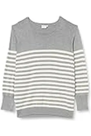 Kaffe Plus-size damestrui, gestreept, regular fit, ronde hals, strak gebreid, , L Grote Maten