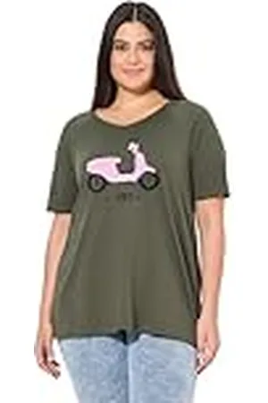 Ulla Popken Dames grote maten plus size shirt met Vespa print, raglan, , 54-56