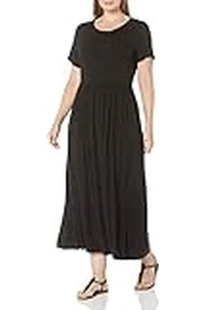 Amazon Maxi-jurk met korte mouwen voor dames (verkrijgbaar in grote maten), , M
