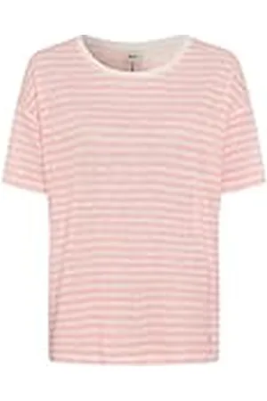 Brax Style Candice gestreept linnen shirt met korte mouwen, , 36