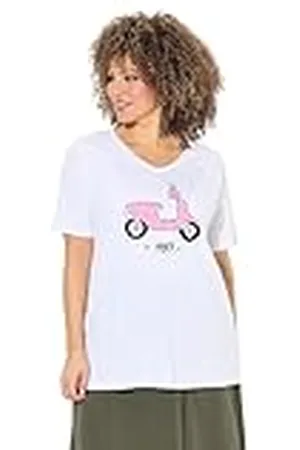 Ulla Popken Dames grote maten plus size shirt met Vespa print, raglan, , 50-52
