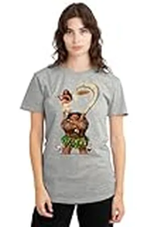 Disney Mandarin creative ltd Moana Maui Moana Gestapeld Dames T-shirt, Athletic Heather, XX-Large, , XXL