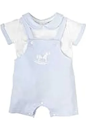 BABIDU Korte tuinbroek en T-shirt, geborduurd, hobbelpaard, uniseks, baby, , 3 Maanden
