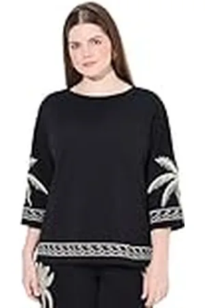 Ulla Popken Dames grote maten plus size palms sweatshirt, , 46-48