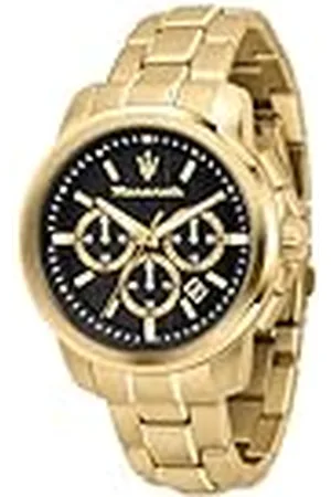 Maserati Herenhorloge, Successo collectie, met chronograaf, van roestvrij staal en geelgoud PVD - R8873621013, , armband
