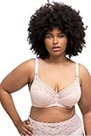 Ulla Popken Dames Wire-Bra, Lace BH, Rose, 105, , 105F