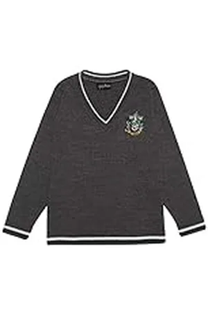 Popgear Harry Potter Slytherinhaus Junge Strickpullover Holzkohle 152 | Geschenkidee für Jungen, Teen Größen, Hogwarts, Zauberwelt