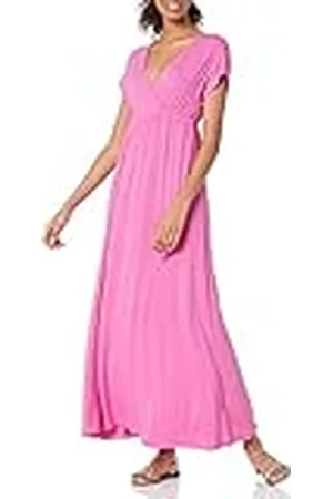 Amazon Maxi-jurk met taille voor dames (verkrijgbaar in grote maten), felroze, L