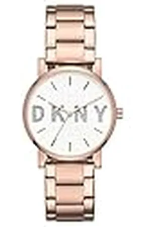 DKNY Soho driehandig roestvrij stalen horloge in rosegoudkleur