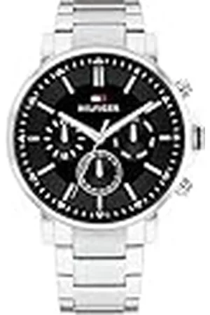 Tommy Hilfiger Analoog multifunctioneel kwartshorloge voor heren, lederen band of roestvrijstalen armband, , armband
